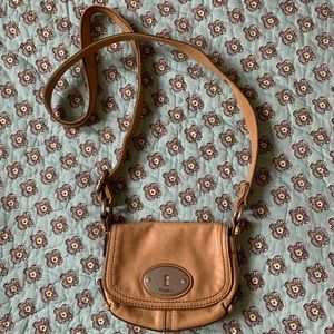 Fossil Cross Body Brown Leather Purse